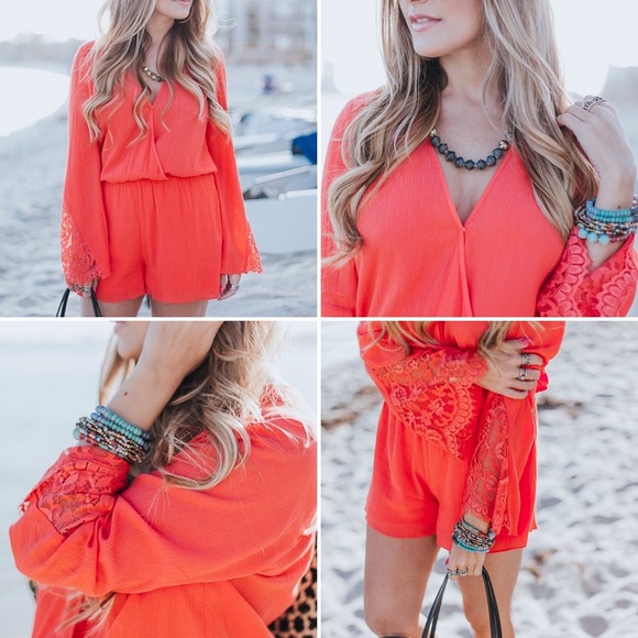 🔥Host Pick🔥Long Sleeve Summer Romper by Guess - Picture 1 of 8